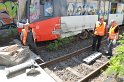 Unfall zwischen zwei KVB Bahnen Koeln Hoehenhaus Im Weidenbruch P131
